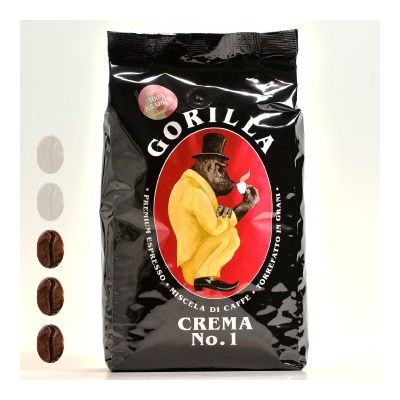 Gorilla Еспресо на кафе на зърна Gorilla Espresso Crema No. 1, 1кг, висококачествен състав (FF01GON1)