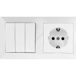 Aigostar - Троен ключ № 3 и SCHUKO 230V розетка с бяла рамка (AI2826)