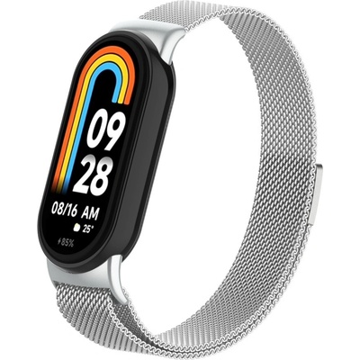 Xiaomi Milánský tah magnetický - kovový náhradní řemínek pro Mi Smart Band 8/9/10 Stříbrná MBSCZ-8MT01