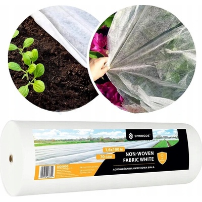 SPRINGOS Netkaná agrotextília 1,6m x 100m, extra pevná, biela AG0005