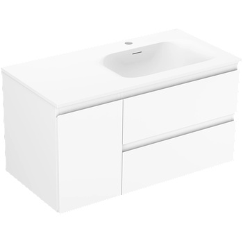 Mexen Orio баня шкаф 90 см с мивка Vela дясна, 2S, 1D, бял мат - 91A13-09047-3-BBFFFF01-W23P01 (91A13-09047-3-BBFFFF01-W23P01)
