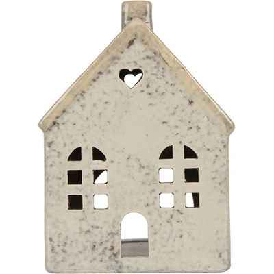 Šedý keramický domek na čajovou svíčku Lamont - 11*7*16 cm - Clayre & Eef