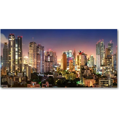 Fotoobraz na skle nočné Bangkok 100x50 cm