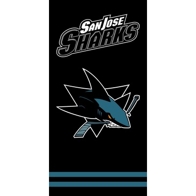 TipTrade Osuška NHL San Jose Sharks Black 70 x 140 cm