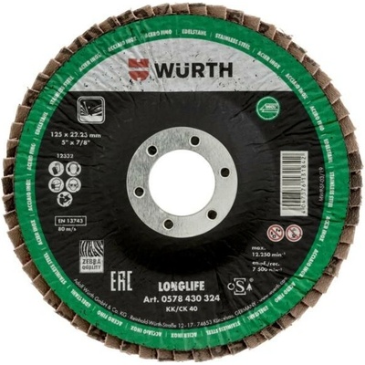 Würth Lamelový vejárový kotúč Longlife na nehrdzavejúcu oceľ P120 D125 - 0578430321