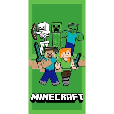 Jerry Fabrics osuška Micro Minecraft Green Mode 70 x 140 cm