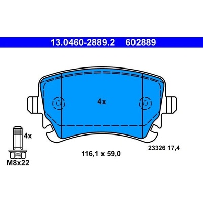Sada brzdových destiček ATE 13.0460-2889 (AT 602889) | Zboží Auto
