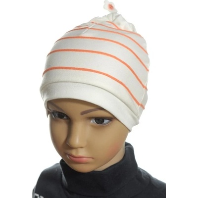 Detská čiapka pásik kvet Svetlooranžová