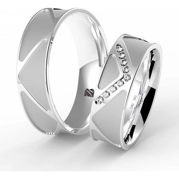 Blink Blink Extravagantné obrúčky z bieleho zlata s kameňmi 8229 BL