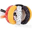 Hrkálky Canpol Senzorická plyšová hračka s hrkálkou a pískatkom Babies Lopta a Panda