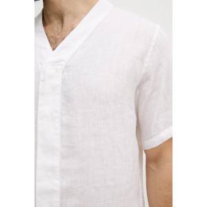 Benetton риза мъжка от лен (5BKUUQ06X) - answear - 121,24 лв