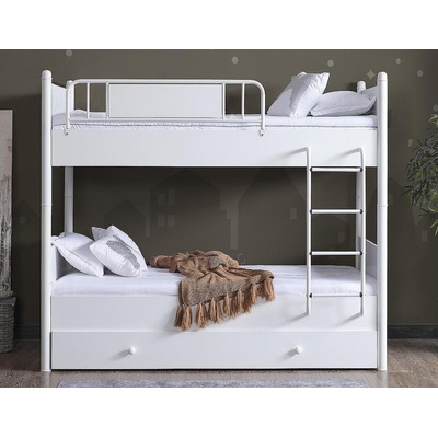 Двуетажно легло Mars бял