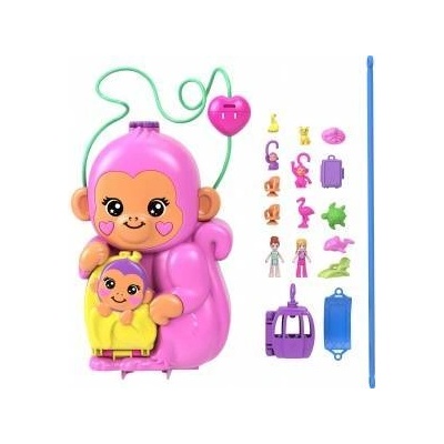 Mattel Polly Pocket Mama monkey and baby bag