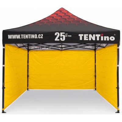 TENTino PROMO 3x3 m STEEL s potlačenou STRECHOU 4A - ŽLTÁ, konstrukce + střecha TENTino + 4x boční strana