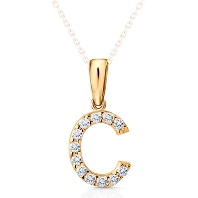 SAVICKI Висулка с буква В savicki: жълто злато, цирконий