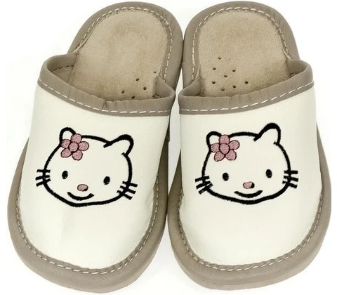 Papuče KITTY biele