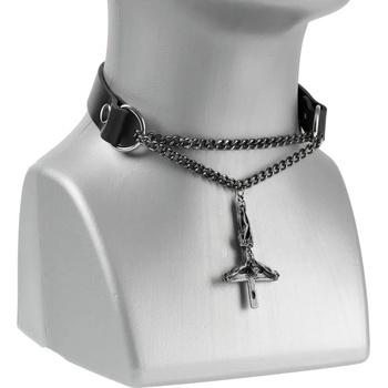 Image 1 of Leather & steel fashion Колие/чокър Кръст - lsf9 20