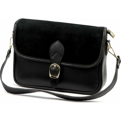 Luka dámska Kožená Crossbody Kabelka Čierna Na Rameno 25-036-2