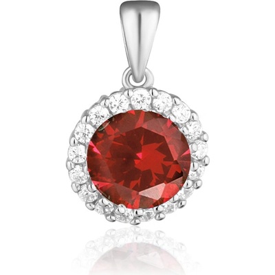 JVD Dámský stříbrný přívěsek se zirkony a červeným rubínem SVLP0627SH2R100