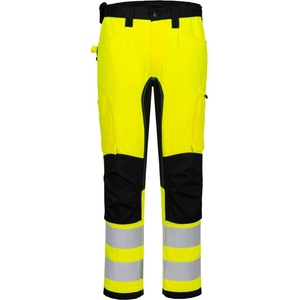 Portwest hi-vis wx2 cd848 eco / Мъжки светлоотразителни еластични панталони с талия - hv Жълто/Черно uk 40/eu 56 (cd848ybr40)
