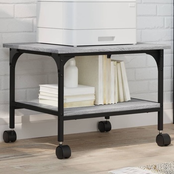 vidaXL Стойка принтер 2 нива сив сонома 50x40x38 см инженерно дърво (842284)