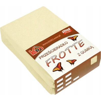 Karo froté prostěradlo s gumou krémové 80x200