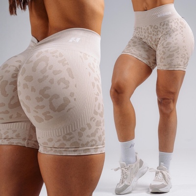 Kompresné push-up šortky s leopardím vzorom PRIMAL 856 Cream leopard