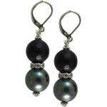 Dannyra Обици с майорски перли, лава камък и Swarovski елементи Dannyra Jewels