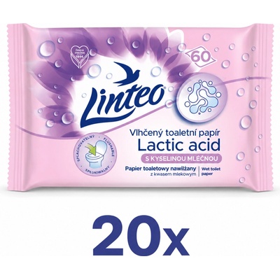Linteo vlhčený s kyselinou mléčnou 20 x 60 ks
