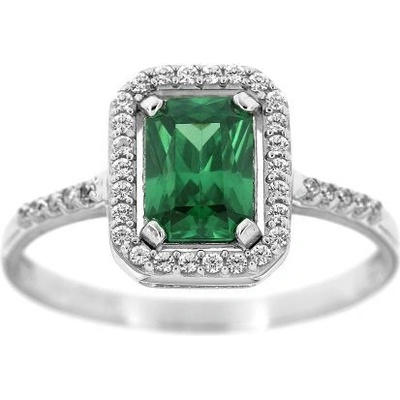 Zlatnictví U Kostela Dámský zlatý prsten se zeleným kamenem 85bz