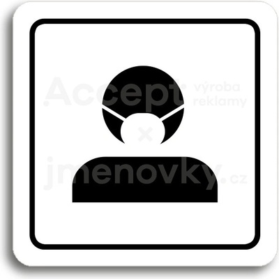 ACCEPT Piktogram respirátor II - bílá tabulka - černý tisk