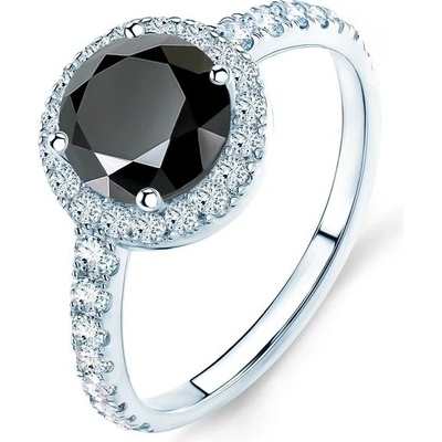 Savicki Zásnubný prsteň This is Love biele zlato čierny diamant TIL 1 CZD B
