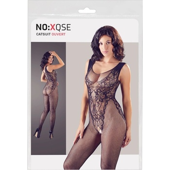 NO: XQSE - sleeveless, open fishnet overalls with body optics black