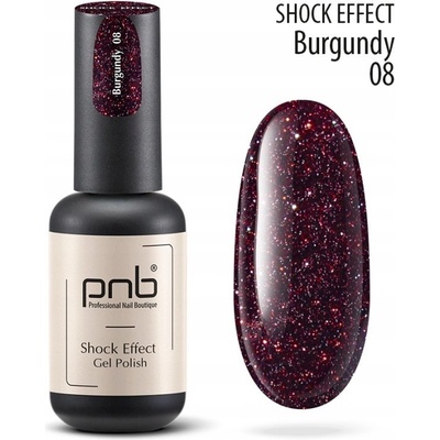 PNB gel polish Efekt Shock 08 bordový 8 ml