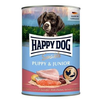 Happy Dog Sensible Puppy Junior Kurča, losos a zemiak 400 g