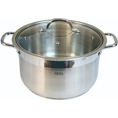 Voltz Дълбока тенджера Oliver Voltz OV51211D34, 22.6 l, 34 cm диаметър, неръждаема стомана, капак със стъкло с отвор, инокс (OV51211D34)
