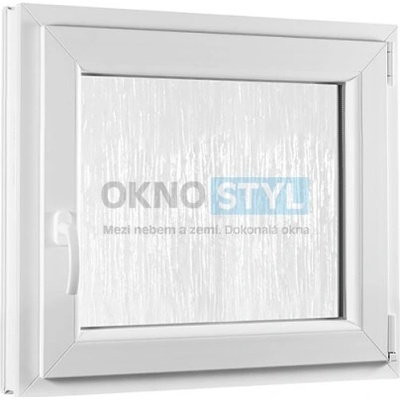 OKNOSTYL.cz jednokřídlé plastové okno otvíravo-sklopné pravé sklo kůra REHAU 500 x 500 cm Bílá