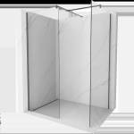 Mexen Kioto душ параван Walk-in 155 x 70 см, прозрачен, gun metal - 800-155-202-95-00-070 (800-155-202-95-00-070)