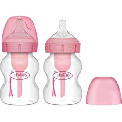 Dr.Browns WB52601 so širokým hrdlom PP Options Plus 2 pack ružová 150ml