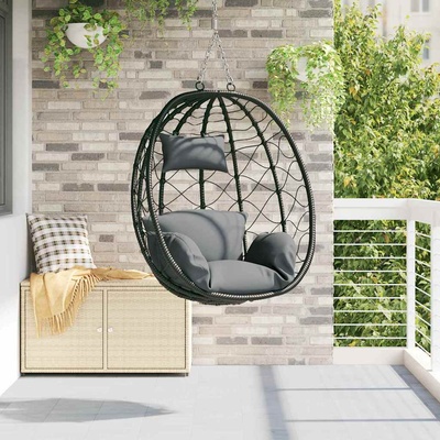 vidaXL Висящ стол яйце Антрацит 91, 5 x 54, 5 x 107 см полиратан (42003844)
