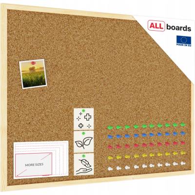 ALLboards Korková nástěnka 80 x 60 cm dřevěný rám + špendlíky