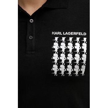 Karl Lagerfeld Тениска с яка Karl Lagerfeld в черно с принт 554235.745400 (554235.745400)