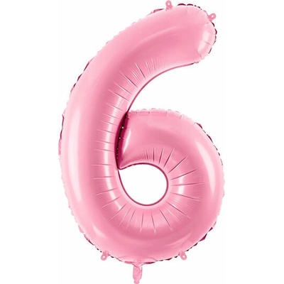 vybavsenaparty Fóliová číslice baby pink '6' 86 cm