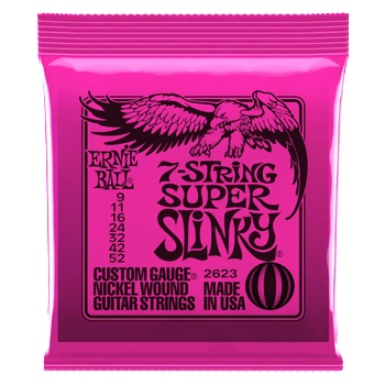 Ernie Ball 7 Струни за Електрическа Китара 9-52 Super Slinky 7 String Nickel Wound Ernie Ball 2623