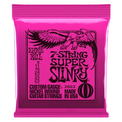Ernie Ball 7 Струни за Електрическа Китара 9-52 Super Slinky 7 String Nickel Wound Ernie Ball 2623