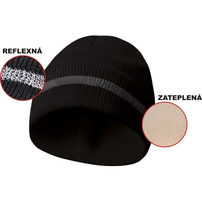 Zimní reflexní čepice materiál THINSULATE čierna