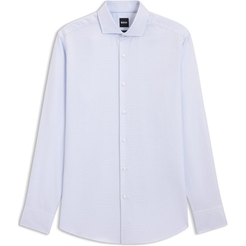 HUGO BOSS Риза с дълъг ръкав Boss Men's Long Sleeve Patterned Shirt - Light Blue 450