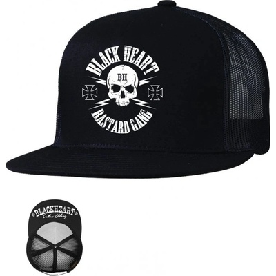 BLACK HEART Bastard Skull Trucker čierna