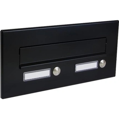 DOLS ČD-3 RAL9005 - čelná doska poštovej schránky na zamurovanie, s 2x menovkou a 2x zvončekovým tlačidlom, antracit