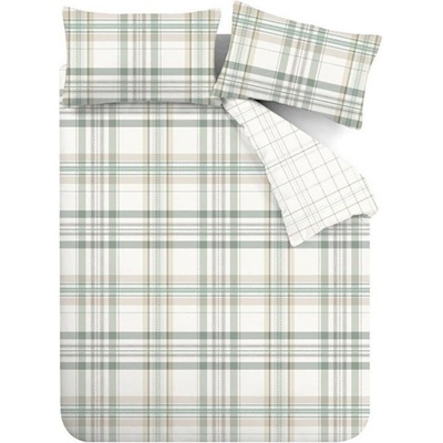 Catherine Lansfield Зелено единично спално бельо 135x200 cm Cartmel Check - Catherine Lansfield (BD/60965/W/SQS/GR)